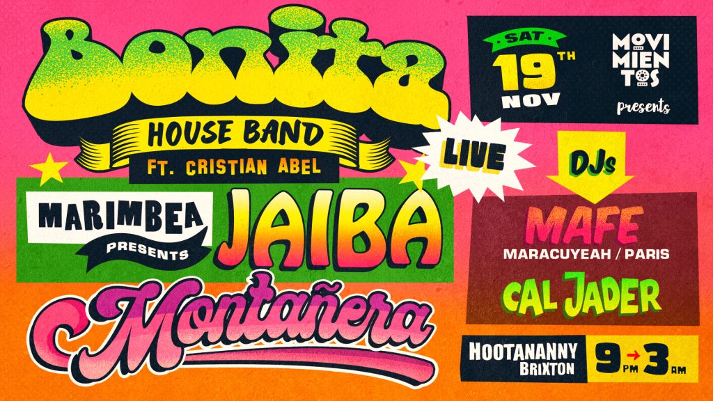 Movimientos presents The Bonita House Band & Special Guests Flyer