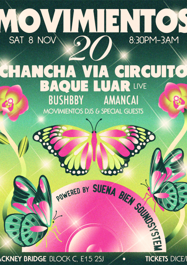 Movimientos 20th Anniversary w/ Chancha via Circuito + Baque Luar (live) @ LONDON Featured Image
